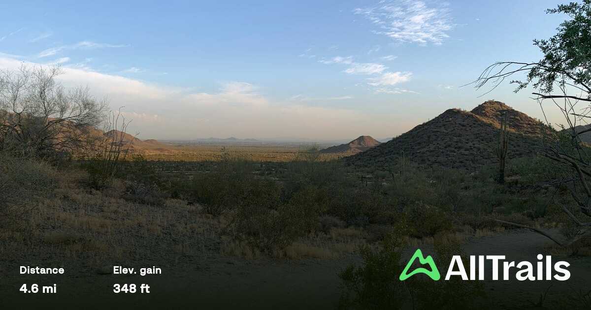 Navigate the San Tan, Hedgehog, and Moonlight Trail Loop: A 4.6-mile easy adventure through natural beauty.